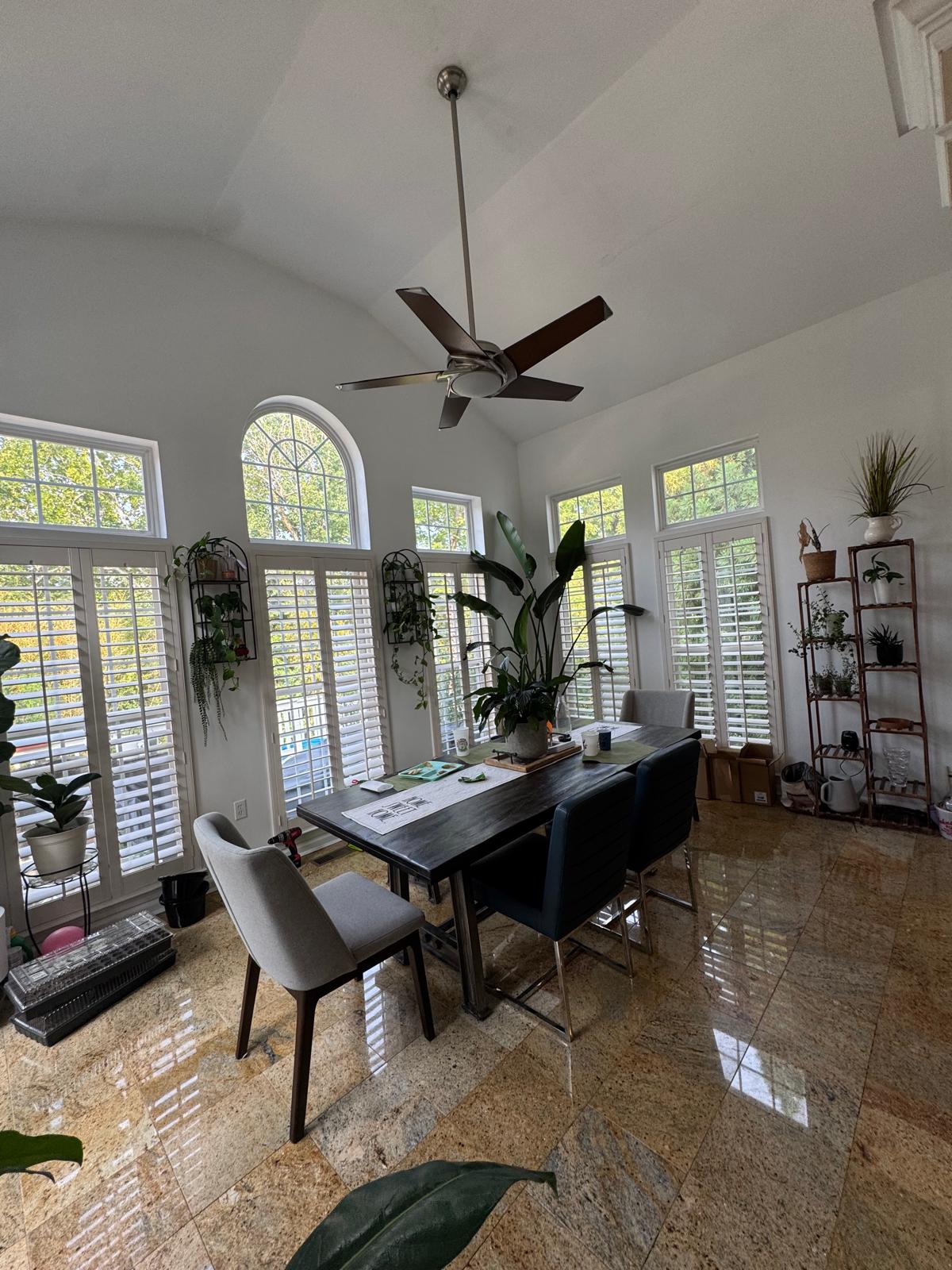 Freshly painted dining room